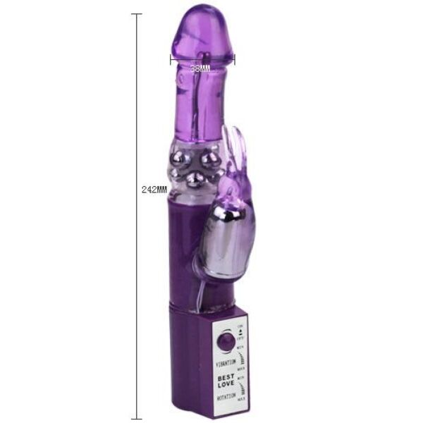 Δονητής rabbit Baile Hot Lady II με κορμό με χάντρες και διεγέρτη κλειτορίδας σε σχήμα κουνελιού