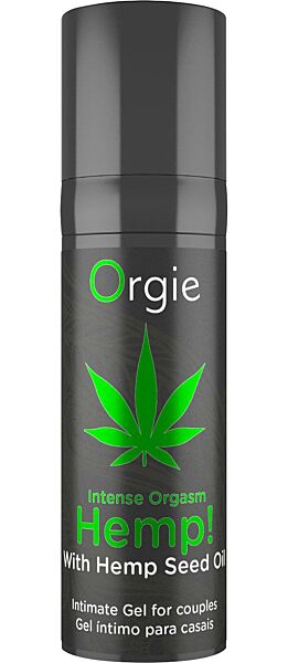 Airless συσκευασία του διεγερτικού τζελ Orgie Hemp! Intense Orgasm 15 ml
