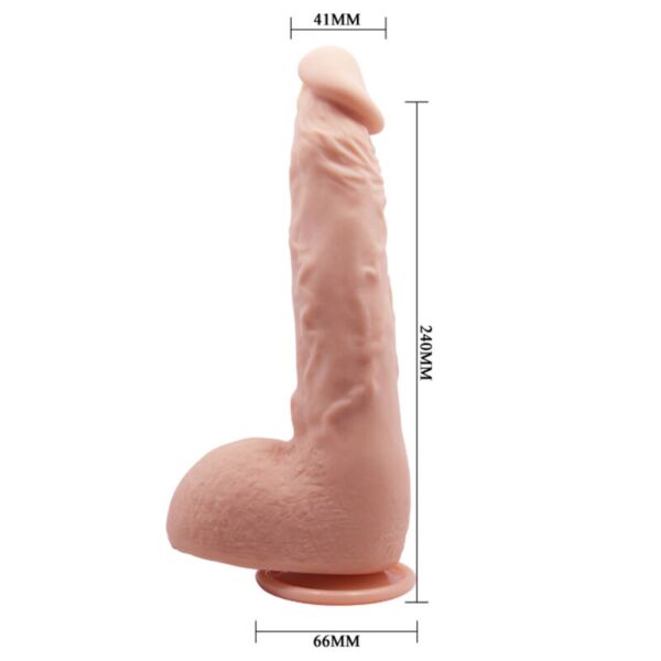 Ρεαλιστικό ντίλντο Baile Jason 24 cm, με καμπύλο κορμό, όρχεις και βεντούζα στη βάση