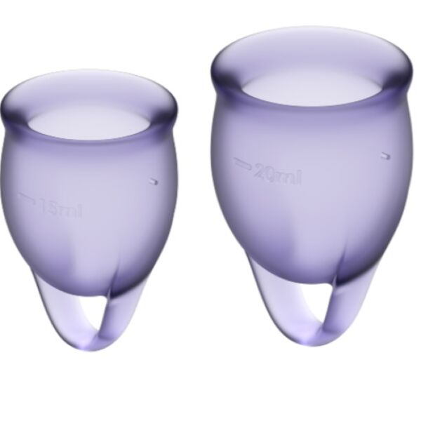 Τα δύο κύπελλα περιόδου Satisfyer Feel Confident, των 15 και 20 ml