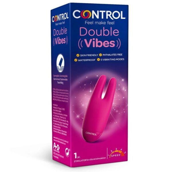 Κλειτοριδικός δονητής Control Double Vibes, με τις δύο άκρες σιλικόνης