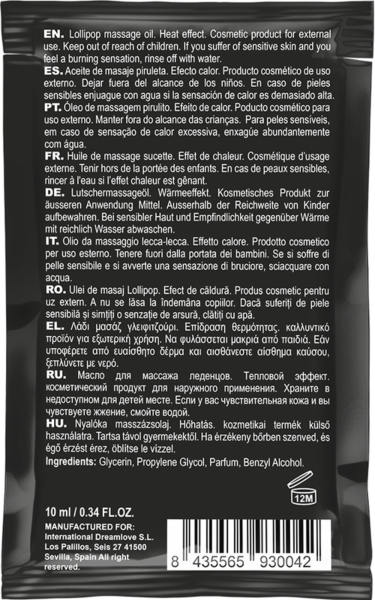 Λάδι μασάζ Coquette Sensation Εφέ Θερμότητας 10 ml