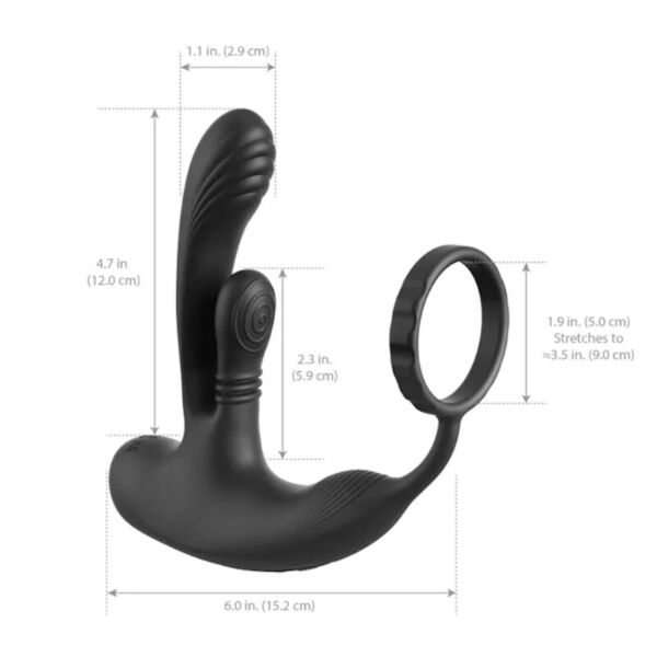 Διεγέρτης Pipedream Ass-Gasm IntiMotion με κεφαλή για τον προστάτη, ανάγλυφο πρωκτικό βύσμα και επίθεμα περινέου