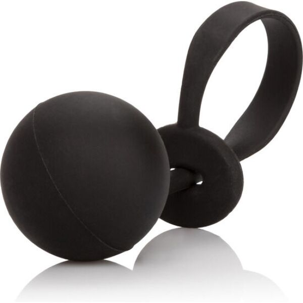 Μαύρο CalExotics Weighted Lasso Ring, με δαχτυλίδι θηλιάς και προσαρτημένη σφαίρα βάρους