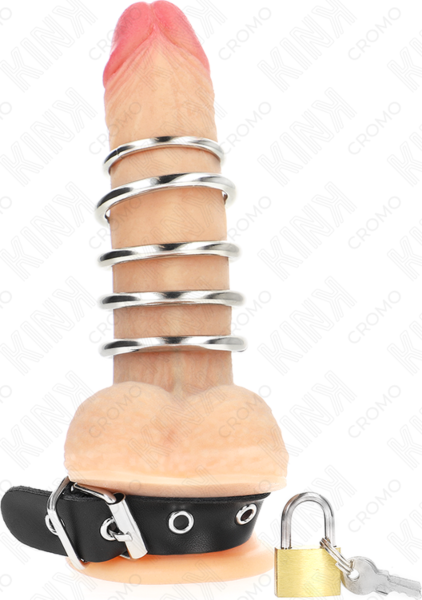 Kink Ring Power, μαύρος ιμάντας με έξι μεταλλικούς κρίκους