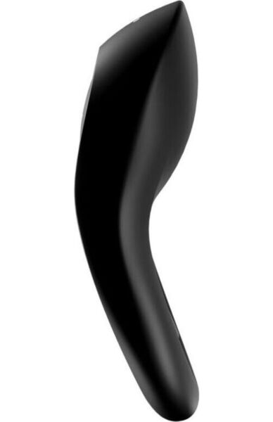 Μαύρο δονούμενο δαχτυλίδι Satisfyer Legendary Duo, με τα δύο δαχτυλίδια και το μπροστινό διεγερτικό