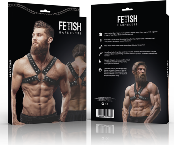 Χιαστί harness στήθους Fetish Submissive Attitude από vegan δέρμα, με ιμάντες που διασταυρώνονται στον κορμό
