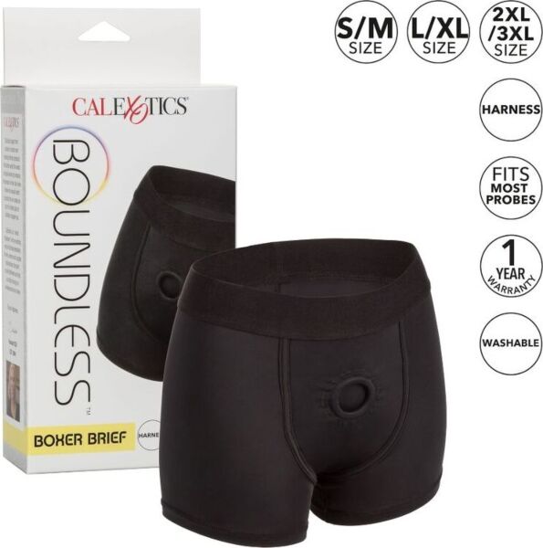 Ζώνη strap-on τύπου μπόξερ CalExotics Boundless Boxer Brief L/XL σε μαύρο χρώμα