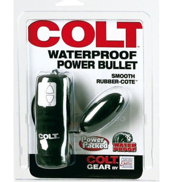 Μαύρος CalExotics Colt Waterproof Power Bullet με χειριστήριο συνδεδεμένο με καλώδιο