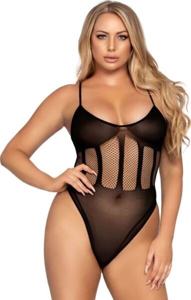 Σετ κορμάκι και φούστα Leg Avenue Flawless Bodysuit & Skirt σε μαύρο χρώμα: αδιαφανές κορμάκι με δίχτυ στη μέση και στενή φούστα από δίχτυ