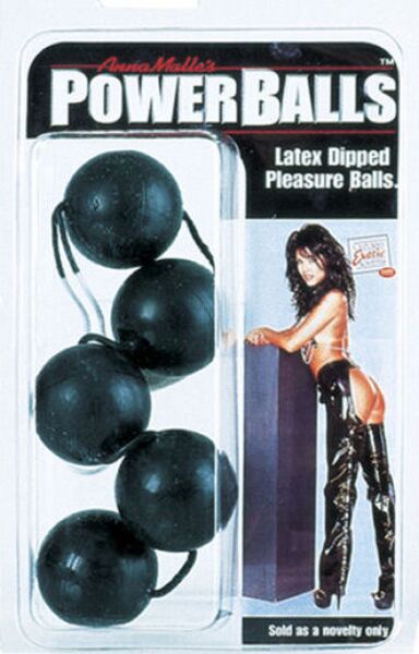 Κολπικές μπάλες CalExotics Power Balls, πέντε μαύρες μπάλες ενωμένες με κορδόνι
