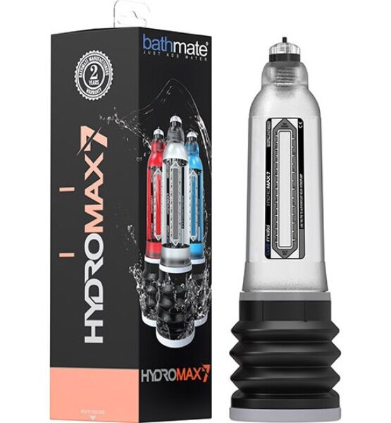 Αντλία πέους Bathmate Hydromax 7, με τον κύλινδρο και τη φυσούνα της
