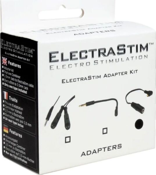 Καλώδιο συνδυασμού ElectraStim Triphase Combiner με τη μαύρη σύνδεση και τις δύο κόκκινες συνδέσεις του