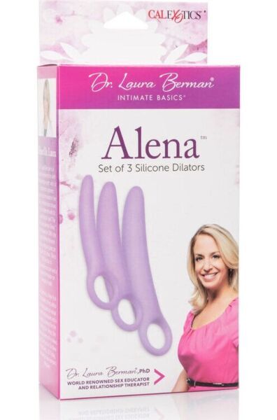 Σετ τριών διαστολέων Calexotics Alena από μωβ σιλικόνη, από το μικρότερο στο μεγαλύτερο μέγεθος