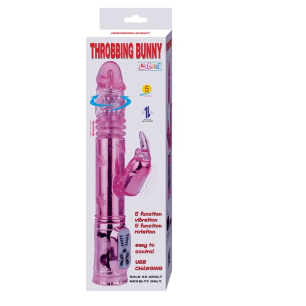 Δονητής rabbit Baile Throbbing Bunny με την περιστρεφόμενη άκρη και το μπράτσο του κουνελιού