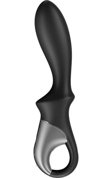 Πρωκτικός δονητής Satisfyer Heat Climax Connect App σε μαύρο χρώμα, με τη λαβή και τον δακτύλιο συγκράτησης