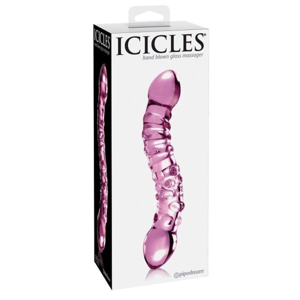 Γυάλινο ντίλντο Pipedream Icicles N. 55 με δύο άκρα