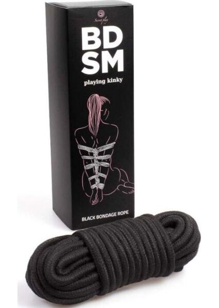 Μαύρο Σχοινί Bondage Secret Play 10 μέτρων, από τη BDSM Collection