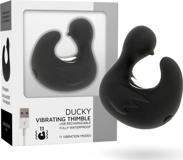 Δονητής δαχτύλου BLACK&SILVER Ducky σε σχήμα παπάκι