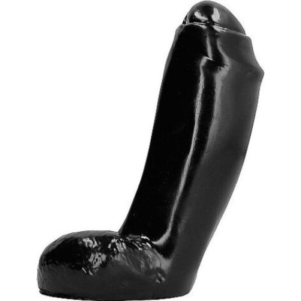 Ρεαλιστικό ντίλντο All Black AB46 Big Bird, μαύρο, με ίσιο κορμό και όρχεις