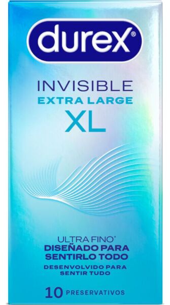 Συσκευασία προφυλακτικών Durex Invisible XL με 10 τεμάχια