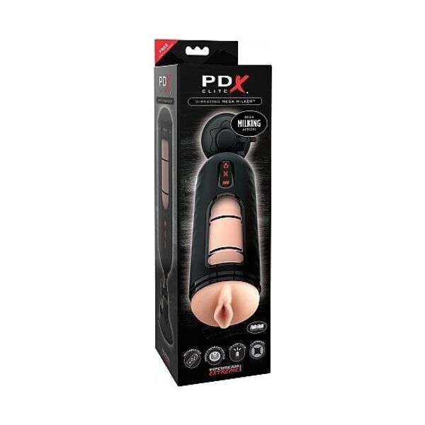 Αυνανιστήρι PDX Elite Mega Milker της Pipedream, με αυτόματη συμπίεση, διαφανές παράθυρο και βεντούζα