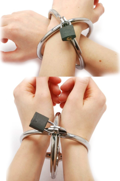 Χειροπέδες Metal Hard Criss Cross με το λουκέτο τους