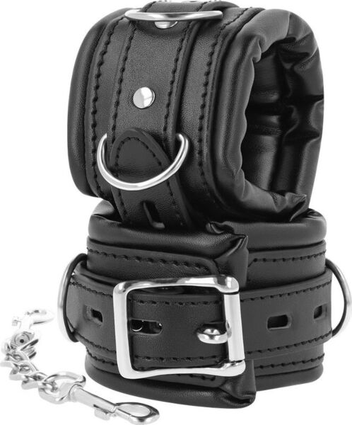 Χειροπέδες BDSM Darkness Padded Locking Cuffs με επένδυση και αγκράφα ασφάλισης