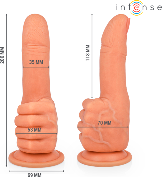 Dildo Intense Bender σε σχήμα χεριού με βάση με βεντούζα