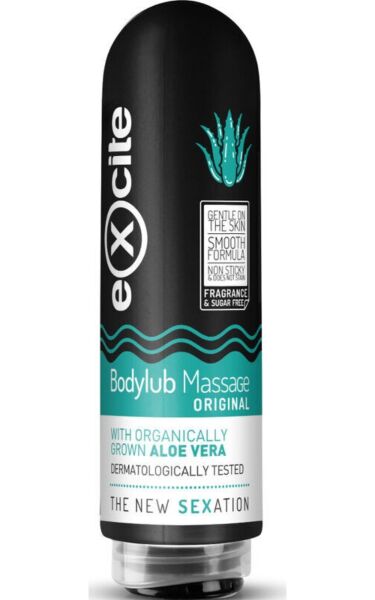 Συσκευασία τζελ μασάζ Excite Bodylub Aloe Vera 200 ml