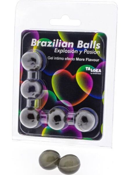 Συσκευασία με 5 μπάλες μασάζ Brazilian Balls More Flavour με διεγερτικό τζελ