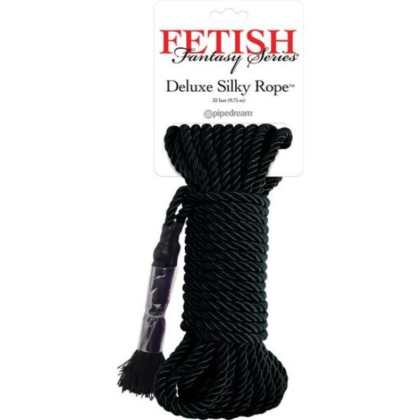 Μαύρο σχοινί bondage Pipedream Black Deluxe Silk Rope