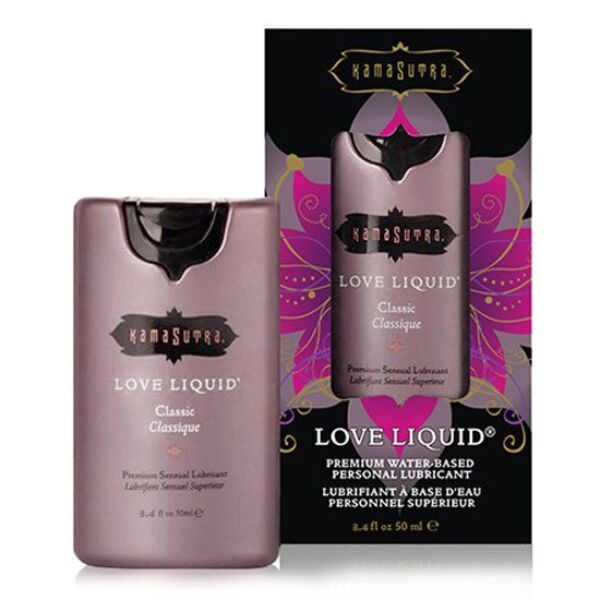 Λιπαντικό Kama Sutra Love Liquid Classic 100 ml δίπλα στο κουτί του