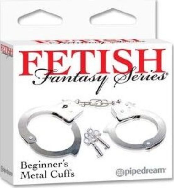 Μεταλλικές χειροπέδες καρπού Pipedream Beginner's Metal Cuffs, ενωμένες με αλυσίδα από επιχρωμιωμένο ατσάλι