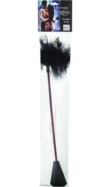 Μαστίγιο με φτερά CalExotics Scandal Feather Crop, σε κόκκινο και μαύρο