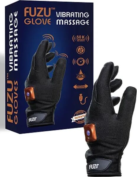 Γάντι μασάζ FUZU Vibrating Massage Glove, σε μαύρο χρώμα