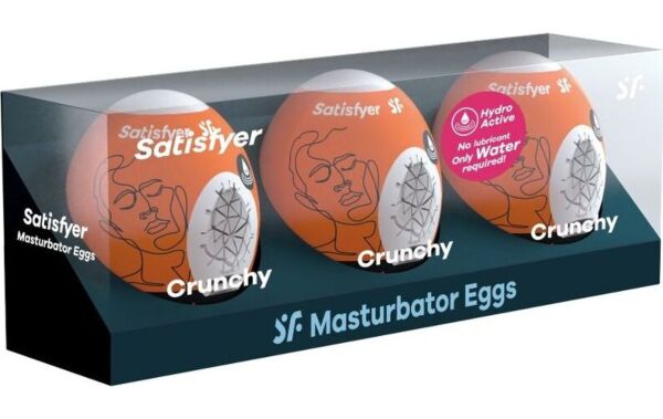Πακέτο με τρία αυγά αυνανιστηρίου Satisfyer Naughty, Savage και Crunchy