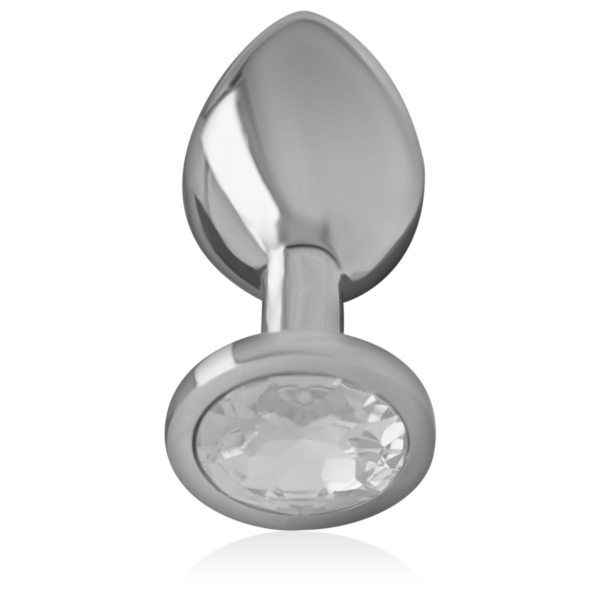 Πρωκτική σφήνα Intense Silver Crystal, από μέταλλο με λαμπερή πέτρα και μπλε λεπτομέρειες