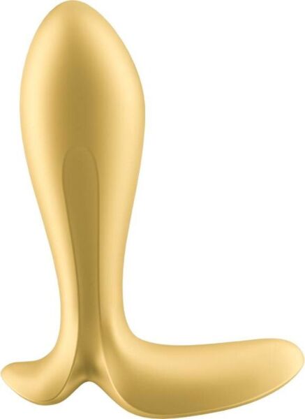 Δονούμενη πρωκτική σφήνα Satisfyer Intensity Plug, σε χρυσό και μωβ χρώμα