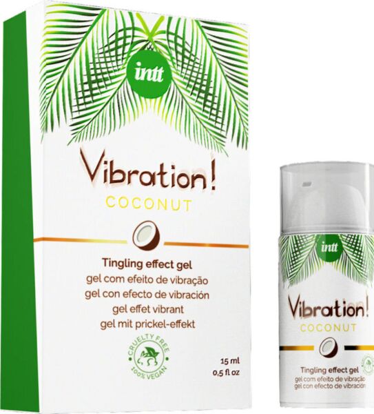 Διεγερτική γέλη INTT Vegan Vibration Coconut στη συσκευασία των 15 ml με δοσομετρητή