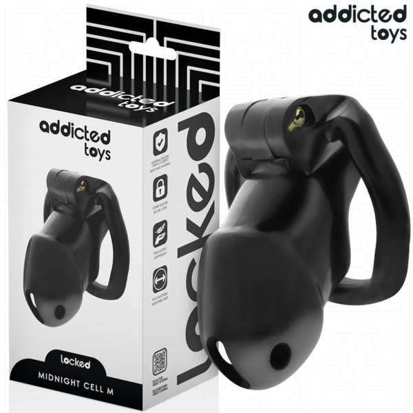 Κλουβί αγνότητας Addicted Toys Locked Mindnight Cell με τα δαχτυλίδια και τα κλειδιά του