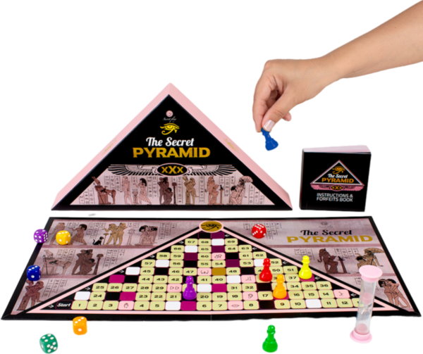Ερωτικό επιτραπέζιο παιχνίδι Secret Play The Secret Pyramid, με ταμπλό, πιόνια, ζάρια και κλεψύδρα