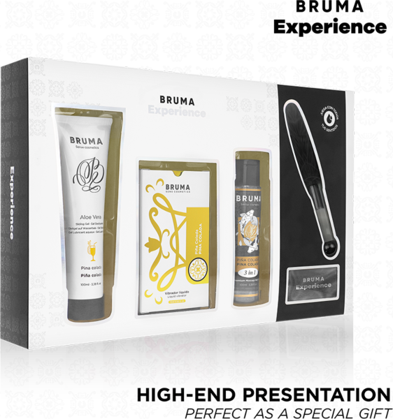 Ερωτικό σετ Bruma Xperience Sweet Temptation με υγρό δονητή, λιπαντικό, λάδι, φτερό και μάσκα ματιών