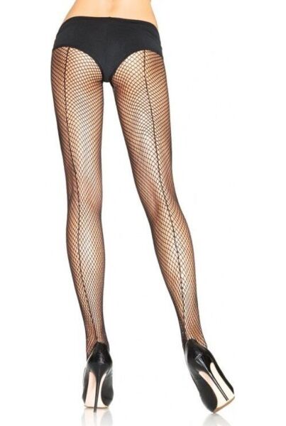 Διχτυωτό καλσόν Leg Avenue Callie σε μαύρο, με ραφή πίσω