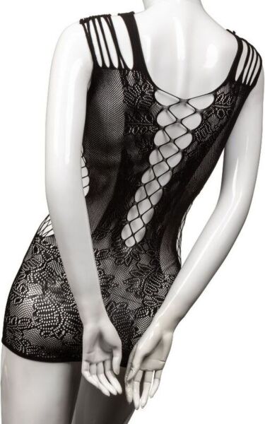 Μίνι φόρεμα Scandal Peek-A-Boo Mini Dress της CalExotics, από μαύρη διχτυωτή δαντέλα