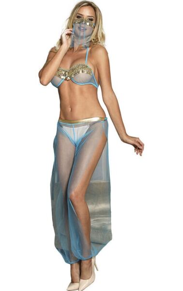 Σετ εσωρούχων Subblime India Style με μπλε bralette και χρυσές παγιέτες
