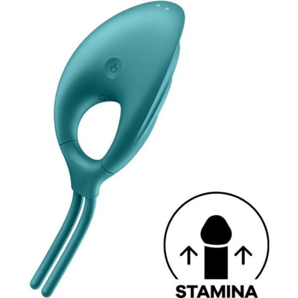 Δονούμενο δαχτυλίδι Satisfyer Swordsman με τον ραβδωτό διεγέρτη του