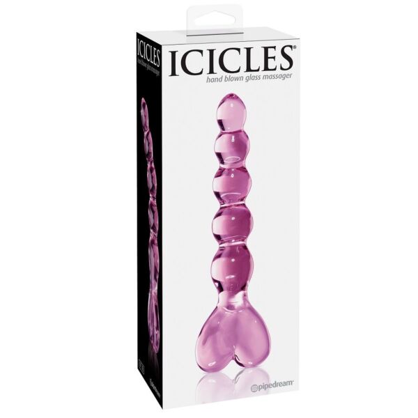 Γυάλινο dildo Pipedream Icicles No. 43 με χερούλι σε σχήμα καρδιάς