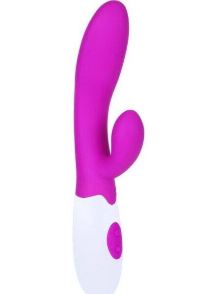Δονητής rabbit Pretty Love Flirtation Alvis σε λιλά και λευκό, με μέρος για εισαγωγή και διεγέρτη κλειτορίδας