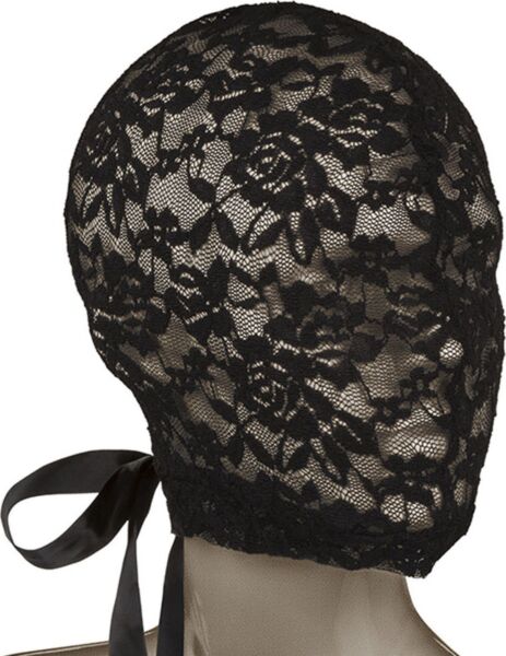 Μαύρη κουκούλα CalExotics Scandal Corset Lace Hood από δαντέλα με κορδόνια κορσέ